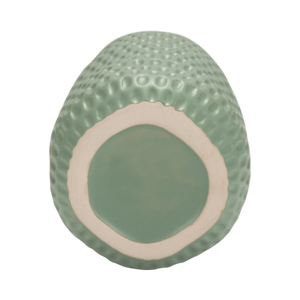 Vaso in Ceramica Verde con Superficie Goffrata, Moderno Vaso in Gres per Decorazione Soggiorno, Cucina e Bancone - Product Image 6