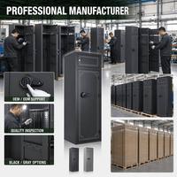 Caja Fuerte Electrónica con Contraseña para Armas, Llaves de Emergencia, Luz LED, Acero Laminado en Frío, Almacenamiento de Artículos Largos, para Hogar, Oficina, Comercial