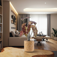 Haute Assurance Artificielle Verdure Eau Arum Feuille Pot En Céramique Décoration De Bureau À Domicile avec Des Branches De Fleurs Ornement Extérieur
