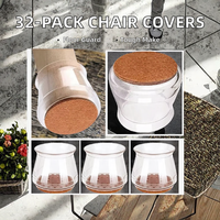 Patins de protection silencieux antidérapants et robustes pour pieds de meubles, base en feutre de 1,5 mm, protection épaissie en PE et silicone de 4 mm pour pieds de chaise