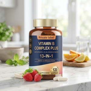 GMP Stock OEM Vente en gros Capsules de <span class=keywords><strong>Vitamine</strong></span> <span class=keywords><strong>B</strong></span> <span class=keywords><strong>Complexe</strong></span> 13-en-1 Supplément Biologique <span class=keywords><strong>Vitamine</strong></span> Biotine pour Adultes Énergie Immunité Santé - Product Image 1