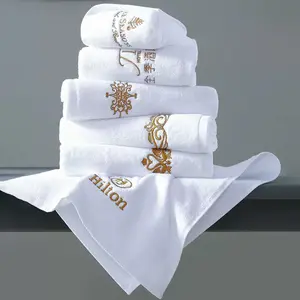 Luxury Bath Towels Embroidery Custom Logo Face Hand Towels Cotton Hotel Bath Towel