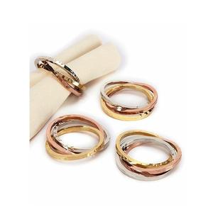 Bague de serviette en feuille d'or Anneaux de serviette ronds en or de haute qualité pour la fête de mariage Porte-serviette occidental - Product Image 3