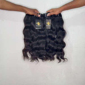 Cabello virgen indio 100% sin procesar, mechones de cabello natural liso de templo, mechones de cabello ondulado y rizado color rubio. - Product Image 1