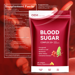 Cápsulas Blandas para el Equilibrio del Azúcar en Sangre, Venta al Por Mayor de Fábrica, Más de 20 Ingredientes Activos, Fenogreco, Berberina, Canela - Product Image 3
