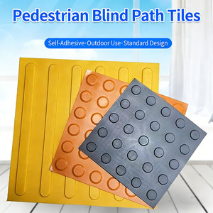 Tuile indicatrice tactile en <span class=keywords><strong>PVC</strong></span> haute résistance à l'usure, auto-adhésive, tapis de sécurité pour aveugles, pour la construction de passerelles publiques - Product Image 1