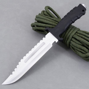 سكين بووي تكتيكي من الفولاذ المقاوم للصدأ بنصل ثابت كامل الطول للتخييم والبقاء على قيد الحياة في الهواء الطلق مع غمد نايلون - Product Image 4