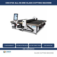 Machine de découpe de verre CNC3726 à chargement automatique, coupeur rotatif à 360°, table de rupture à flot d'air, épaisseur de coupe 3-19 mm, 150 m/min