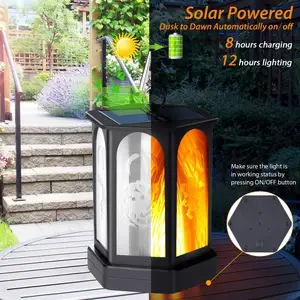 Lampe solaire étanche à LED pour jardin Lumière de décoration pour patio et pelouse Éclairage extérieur pour cour Éclairage solaire pour patio et jardin