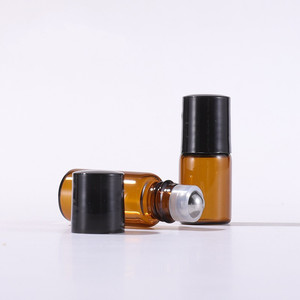 1ml to 5ml Refillable Glass Roller Bottles with Black Cover Empty Amber Essential <b>Oil</b> <b>Roll</b> <b>on</b> Bottles for <b>Perfume</b> Storage - Product Image 1