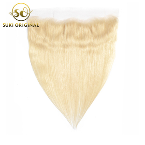 Pré Plumée <span class=keywords><strong>De</strong></span> Haute Qualité 613 Oreille À Oreille <span class=keywords><strong>Blonde</strong></span> <span class=keywords><strong>Film</strong></span> Avant Dentelle Fermetures - Product Image 3