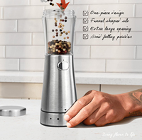 Ensemble de moulin à sel et à poivre électrique automatique rechargeable par gravité en acier inoxydable avec base de charge USB