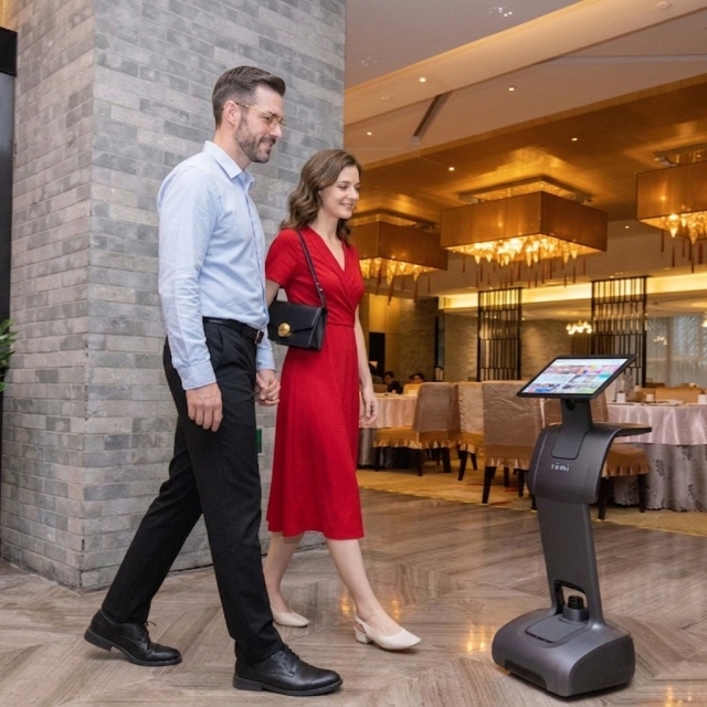 Temi Superior Quality Intelligent Interactive Restaurant Service Robot Auto Mobile Smart Waiter Delivery Robot Auto Charge