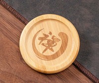Sous-verres en bambou massif pour tasses à thé, commande en gros, motif quatre plantes chinoises classiques, pour importateurs mondiaux
