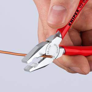 KNIPEX 03 03 110 Combination <b>Pocket</b> Pliers with <b>plastic</b> coating, chrome plated 110 mm - Product Image 4