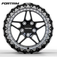 Jantes de course sur mesure FORTRIM en alliage noir 5x120 15x10 17x11 17x10 forgées avec système Beadlock 5x114.3 pour Mustang Supra