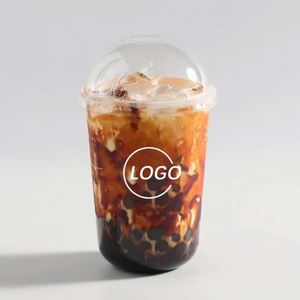 Vente directe d'usine, gobelets en plastique PET 89 personnalisés, couvercle transparent en forme de U pour boissons froides, café glacé, jus de citron, bubble tea - Product Image 2