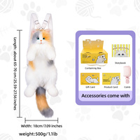 Sac à dos en peluche chat calico réaliste de haute qualité, sac animal en peluche réaliste avec espace de rangement pour usage quotidien et cadeau