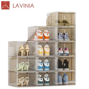 Organizer Sepatu Lipat Dua Tingkat Lavinia, Teknik Injeksi PP, Kotak Sepatu Plastik Lipat untuk Penyimpanan Kamar Mandi, Grosir - Product Image 1