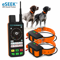 Collier de suivi GPS pour chien de chasse Eseek 4G VHF double mode, localisateur d'animaux en temps réel longue portée -- 1 terminal portable et 2 colliers