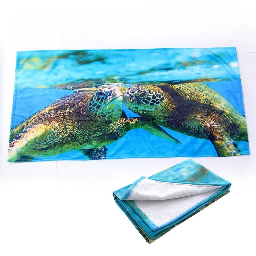 50% Cotton 50% Polyester Mixed Material 400gsm Weight Small MOQ Thick Printed Beach Towel