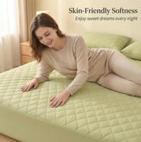Housse de matelas en fibre de polyester 100 %, drap-housse en coton brossé doux au toucher, ensemble trois pièces