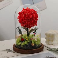 Bunga Hydrangea Awet di Kubah Kaca, Hiasan Bunga Hydrangea Abadi, Dekorasi Meja Rumah, Hadiah Pernikahan, Dapat Dipesan Sesuai Keinginan