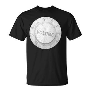 Volume Control <b>Knob</b> T-Shirt <b>Guitar</b> Amplifier Style Black Cotton Men's Shirt - Product Image 1