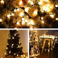 IP44 étanche LED guirlande blanc chaud Mini Globe boule guirlande lumineuse 10m extérieur arbre de noël décoratif fée à piles