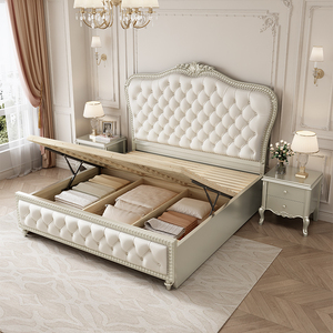 Ensemble de meubles de chambre à coucher de luxe moderne haut de gamme, <span class=keywords><strong>lit</strong></span> double standard non pliable avec dossier, Guansong H625 Luxueux - Product Image 6