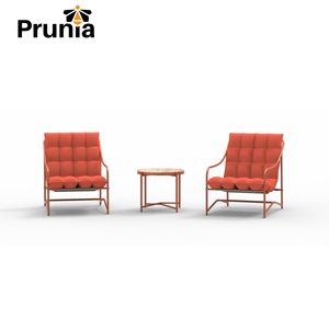 Conjunto de Jardín de Tres Piezas con Tubo Metálico y Cojín para Exteriores, con Sofá y Mesa de Centro para Patio, Terraza o Balcón - Product Image 1