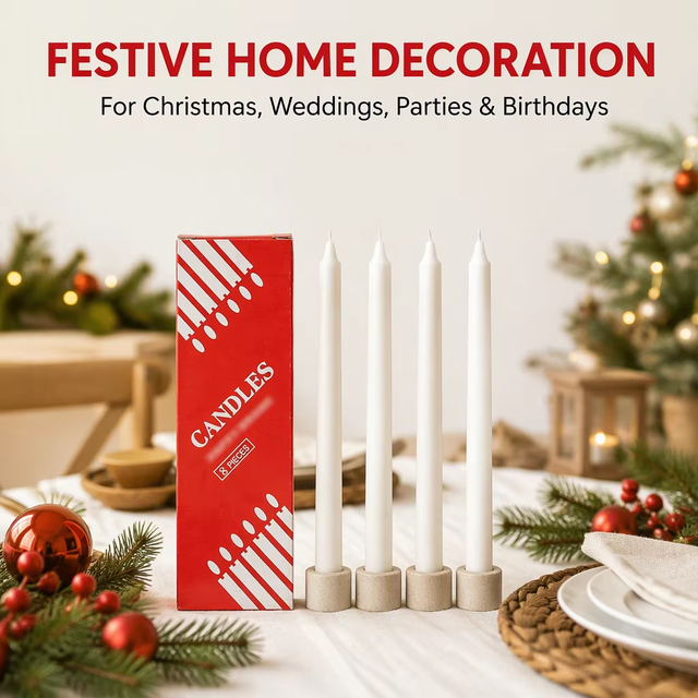 Household Christmas Flameless Handmade Paraffin Wax Stick Long Pillar Candles with Cotton Wick and Fragrance for Home Decoration