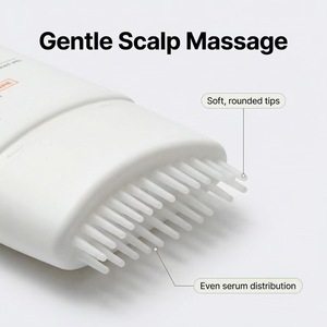 Vegan Hair Growth Serum Biotechnology Components Strengthens Hair Roots Prevents Hair Loss Includes Massage <b>Brush</b> Head - Product Image 3