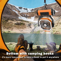 Ventilateur de table rechargeable 20000 mAh à double moteur, avec batterie externe et éclairage USB portable pour camping, pêche et sorties en extérieur