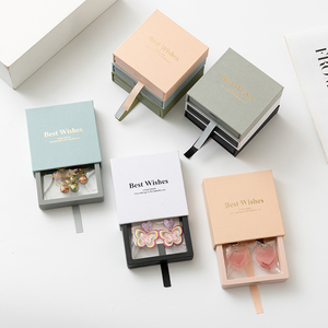 Scatola portagioie con finestra trasparente e cassetto scorrevole, scatola trasparente per esposizione di anelli, collane e <span class=keywords><strong>orecchini</strong></span>, scatola regalo per gioielli con logo personalizzato - Product Image 5