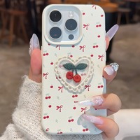 Coque antichoc en TPU avec nœud cerise mignon pour iPhone 17 Pro Max, iPhone 11, 15, 12, 13, 14 Pro Max, 14 Plus