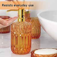 Accessoires de salle de bain en verre, couleur jaune, ensembles de salle de bain, décoration de salle de bain