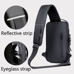 Sac bandoulière homme tendance été, sac de poitrine antivol étanche pour voyage et moto, sac messager R1941 - Product Image 6