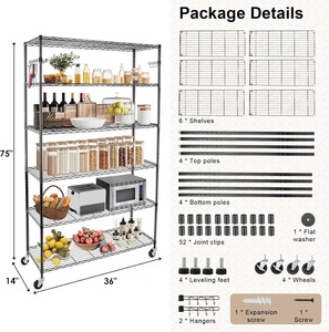 5/6 Tier <span class=keywords><strong>NSF</strong></span> chứng nhận hình chữ nhật nặng nhiệm vụ dây kệ lưu trữ Kệ 6 tầng đứng kệ đơn vị - Product Image 6