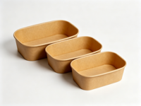 Bols jetables avec couvercle, fabrication en usine, contenants en papier, bols à salade de 8 oz à 68 oz, bol rond en papier kraft pour l'emballage alimentaire