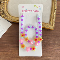 Ensemble collier et bracelet en acrylique couleur gelée coréenne, bijoux délicats pour bébé, cadeau d'anniversaire pour filles