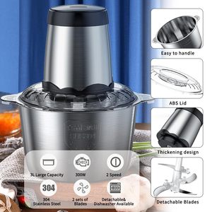 Hachoir à viande électrique domestique mini en acier inoxydable 2L 3L, le meilleur pour la cuisine, prix usine, vente chaude - Product Image 2