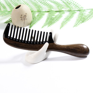 Sandalwood <b>Wide</b> Tooth <b>Comb</b> Large Size Massage Hairbrush For Home Use - Product Image 2
