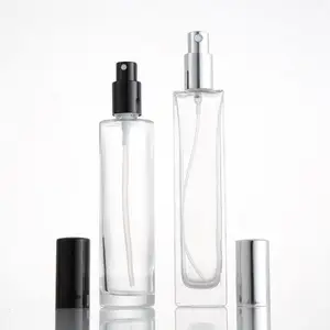 kleine spray fles 50ml Suppliers-30Ml 50Ml 100Ml Hervulbare Gerecycled Rechthoek Lege Spuiten Kleine Glazen Parfumflesje