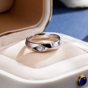 Messi Jewelry MSR-1878 Custom Ring Jewelry Engagement Ring 18K White Gold <b>Lab</b> Grown Diamond Ring - Product Image 2