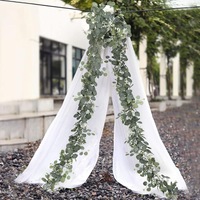 Chaise fleur Plantes artificielles Real Touch Eucalyptus Vignes Intérieur Extérieur Jardin Décorations Gris Greenry Eucalyptus Guirlande