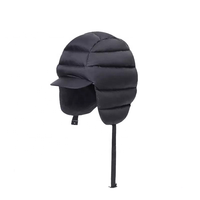 Chapeau d'hiver unisexe en nylon et toile matelassé avec rembourrage en duvet, à rabats pour les oreilles, coupe-vent, réglable, fabriqué en Chine