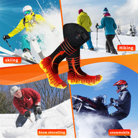 Chaussettes chauffantes pour homme Dr.Warm, améliorées, décontractées, rechargeables, à piles, respirantes, pour le ski et la chasse en hiver