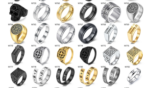 Bague Personnalisable en Acier Inoxydable pour Homme Yin <span class=keywords><strong>Yang</strong></span> <span class=keywords><strong>Tai</strong></span> <span class=keywords><strong>Chi</strong></span> Motif Gravé <span class=keywords><strong>Style</strong></span> Vintage Argent Plaqué Or pour Mariage - Product Image 6