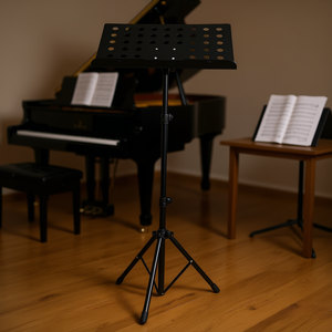 Pupitre de musique pliable noir à hauteur réglable pour musiciens, en métal, pliable D0100HEKPX7 - Product Image 2